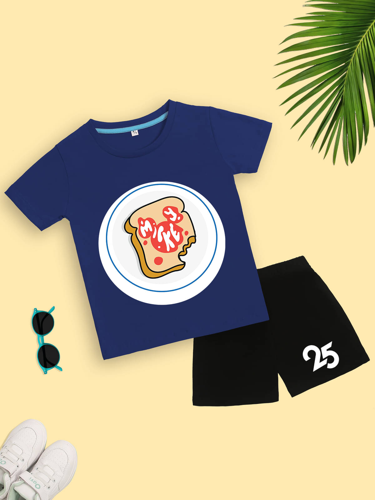     			Kidscraft Pack of 1 Unisex Cotton T-Shirt & Shorts Set ( Blue )