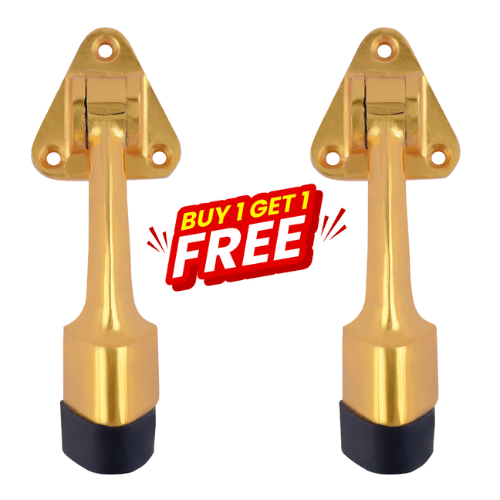 MALAIKAH Buy 1 Get 1 Free Premium Triangle Gold Door Stopper Stainless Steel Body with Rubber Grip MALAIKAH Buy 1 Get 1 Free Premium Triangle Gold Door Stopper Stainless Steel Body with Rubber Grip