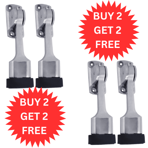 MALAIKAH Buy 2 Get 2 Free Modern Bullet Style CP (Chrome Plated) Door Stopper Heavy Duty Stainless Steel Body     			MALAIKAH Buy 2 Get 2 Free Modern Bullet Style CP (Chrome Plated) Door Stopper Heavy Duty Stainless Steel Body