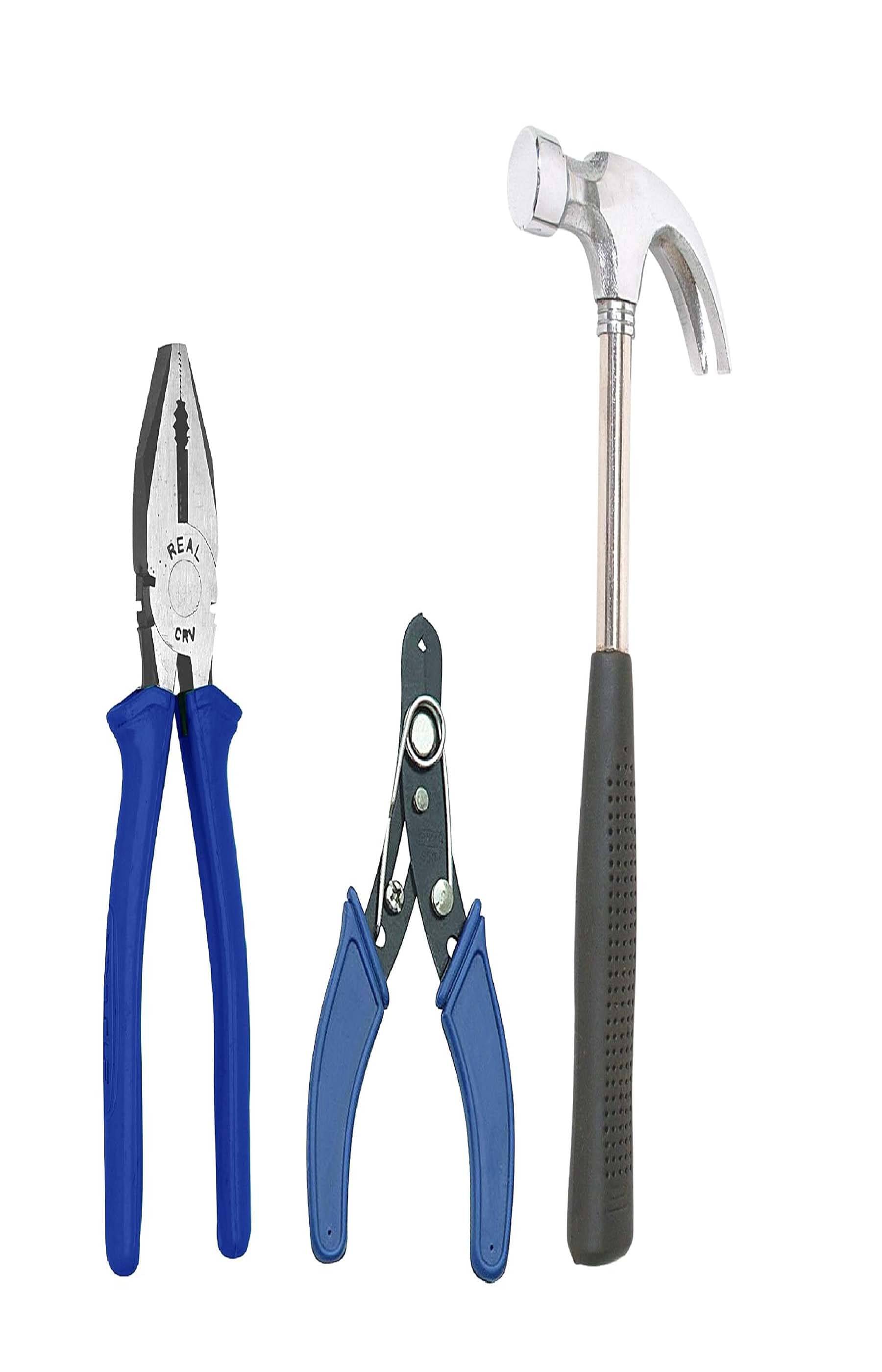     			MS AGROTECH  3-in-1 Multipurpose Hand Tool Kit | Combination Plier, Wire Stripper, Claw Hammer | Electrical, Household & DIY Repair Tools
