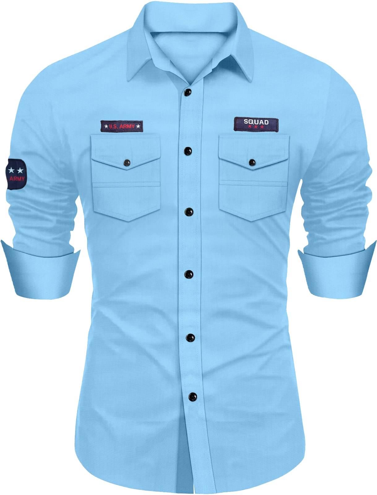     			NEXCODE 100% Cotton Regular Fit Self Design Full Sleeves Men's Casual Shirt - Aqua Blue ( Pack of 1 )
