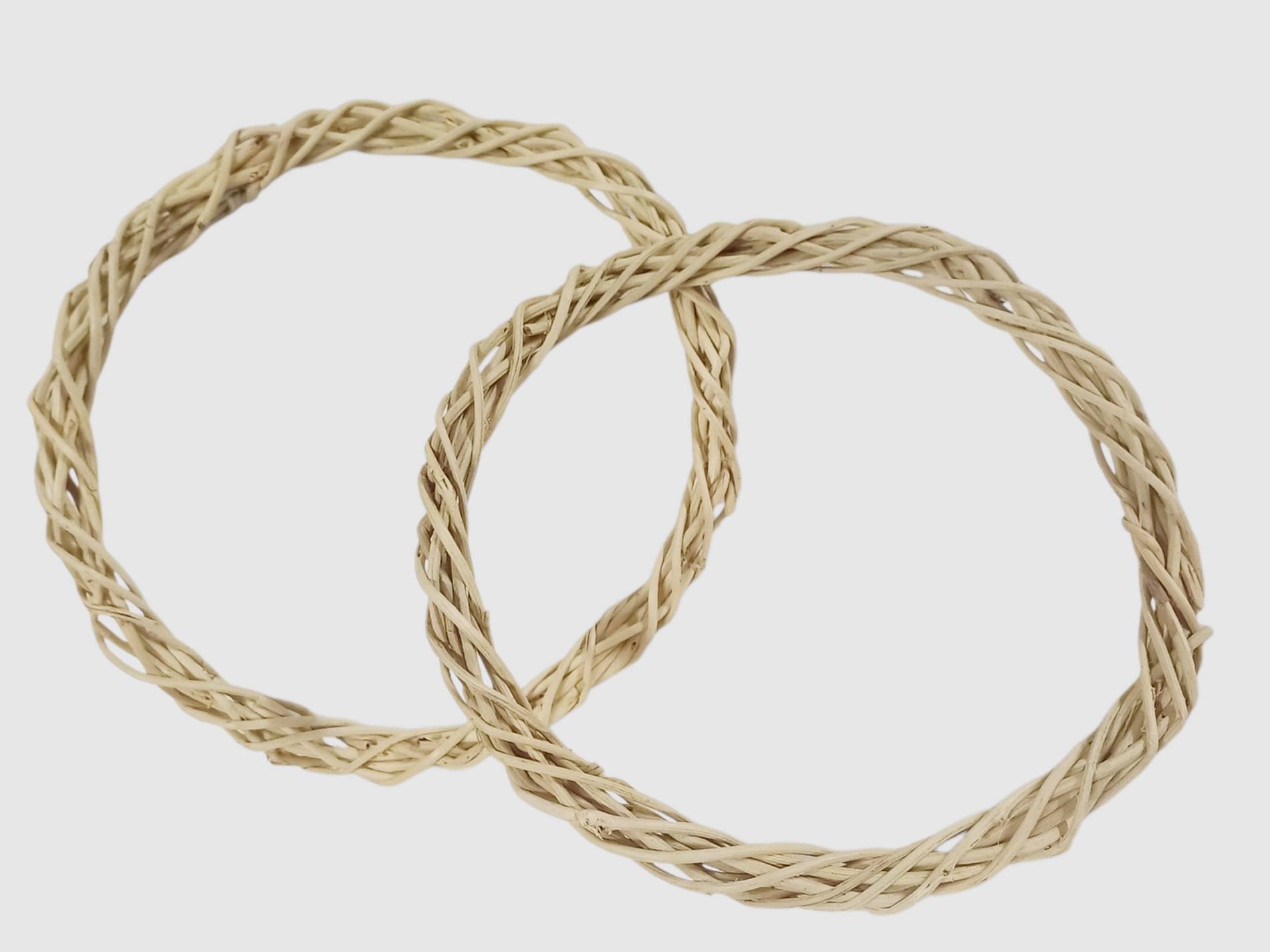     			PRANSUNITA Wood Natural Willow Wreath Round Ring Decorative Wooden Twig ( Pack of 2 )