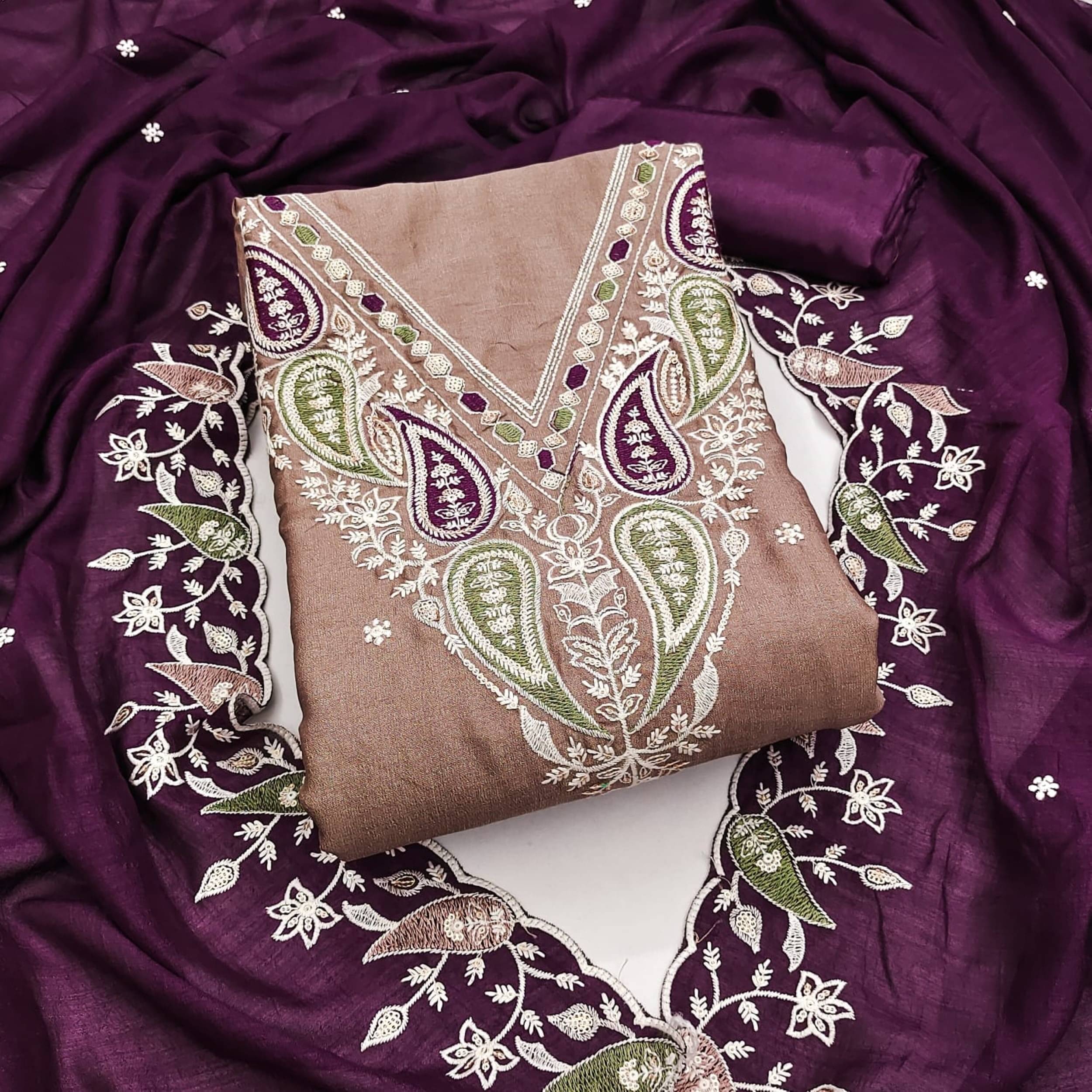 Panbai sarees Women Cotton Unstitched Dress Material ( Peach ) Panbai sarees Women Cotton Unstitched Dress Material ( Peach )