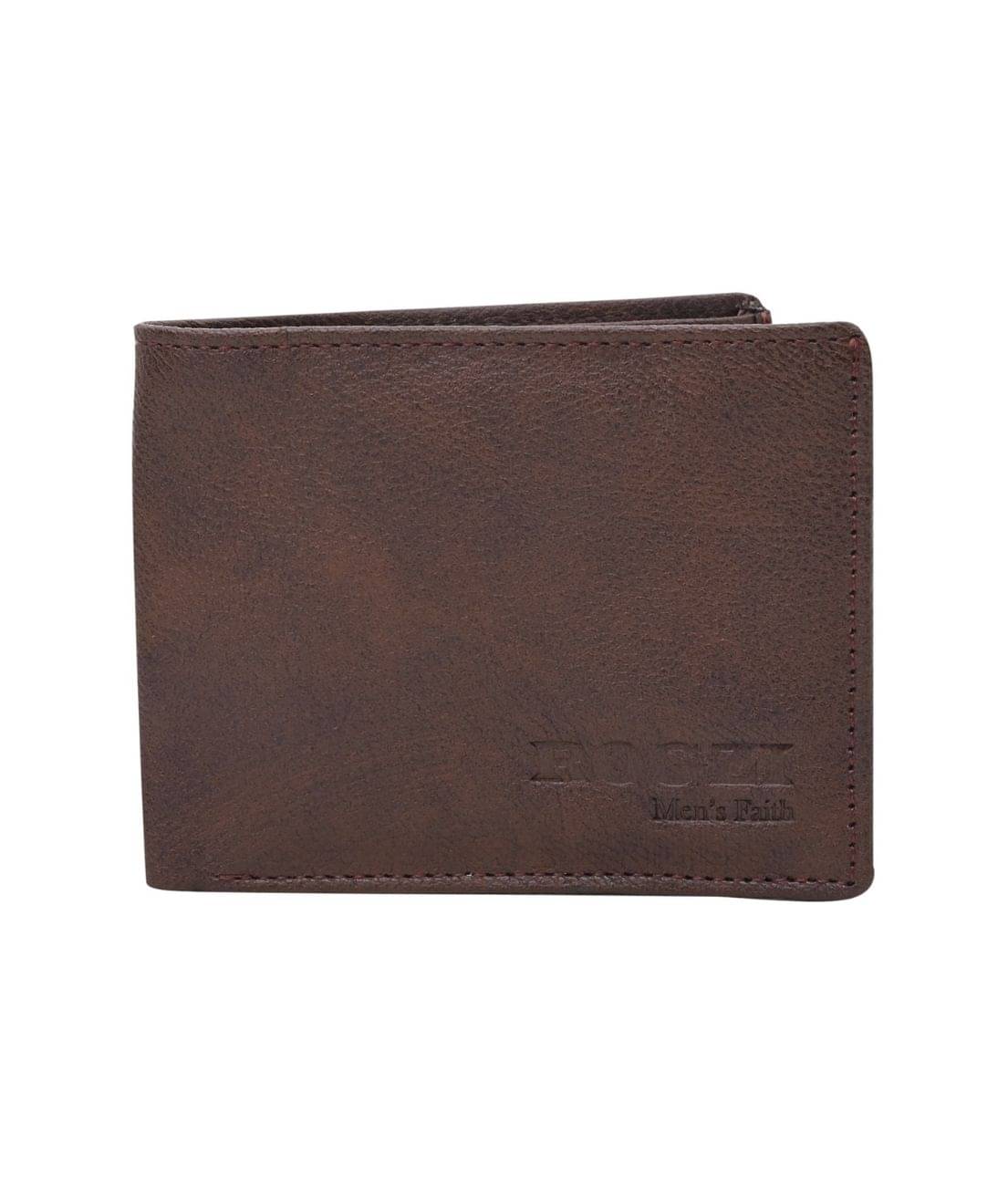     			ROGZI 100% Leather Solid Men's RFID Wallet,Two Fold Wallet With 3 Slots For Card ( Brown , Pack of 1 )