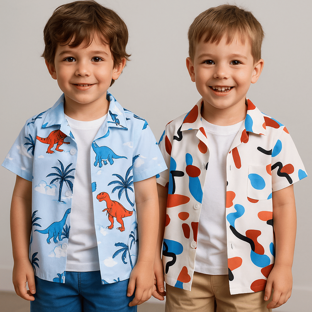 SHREE VANKIYA HANUMANJI FASHION Pack of 2 Boys 100% Cotton Half Sleeves Shirt ( Multicolor ) SHREE VANKIYA HANUMANJI FASHION Pack of 2 Boys 100% Cotton Half Sleeves Shirt ( Multicolor )