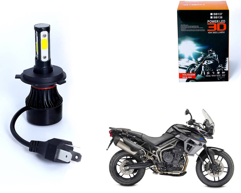     			M3 4 Side H4 LED Headlight Bulb with Cooling Fan Head Lamp Kit (40W, White) - Triumph Tiger 800 XR