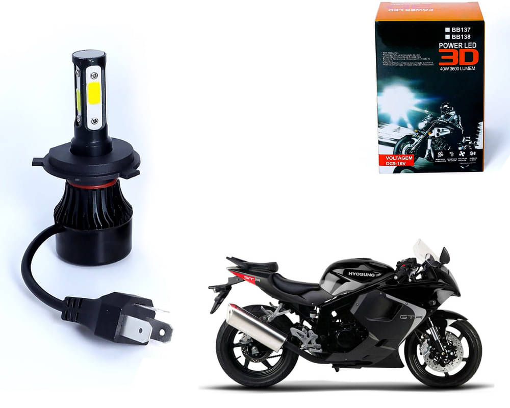     			M3 4 Side H4 LED Headlight Bulb with Cooling Fan Head Lamp Kit (40W, White) For - Glamour FI