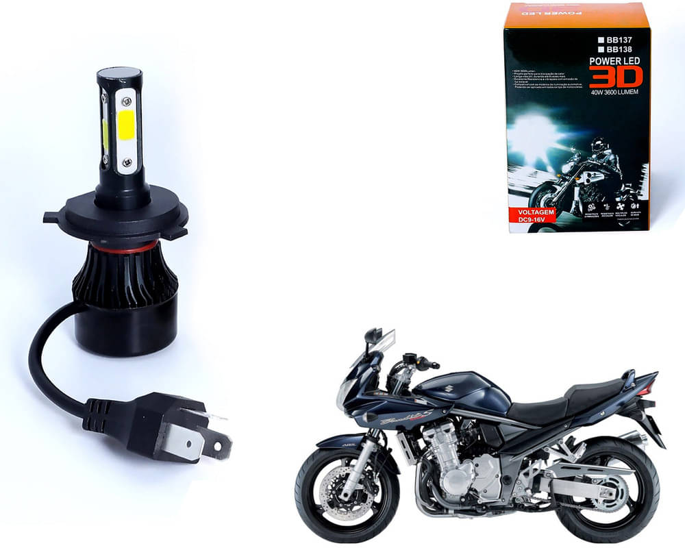     			M3 4 Side H4 LED Headlight Bulb with Cooling Fan Head Lamp Kit (40W, White) - Suzuki Bandit 1250 S