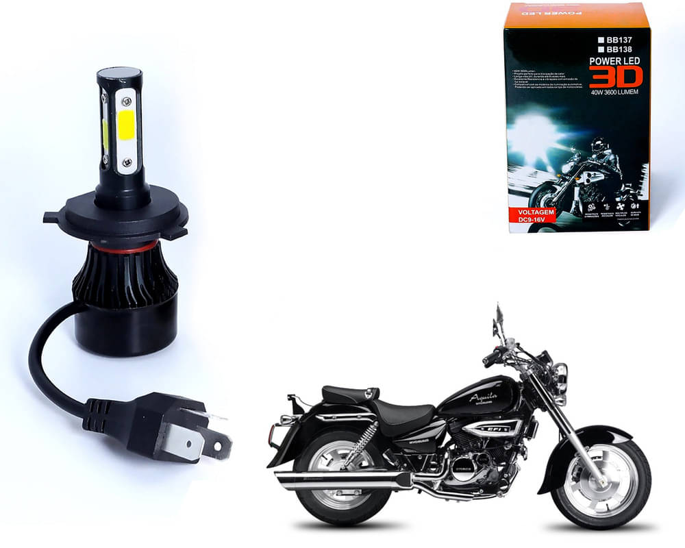     			M3 4 Side H4 LED Headlight Bulb with Cooling Fan Head Lamp Kit (40W, White) For - CD deluxe