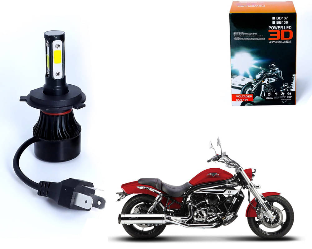     			M3 4 Side H4 LED Headlight Bulb with Cooling Fan Head Lamp Kit (40W, White) - Hyosung Aquila Pro 650