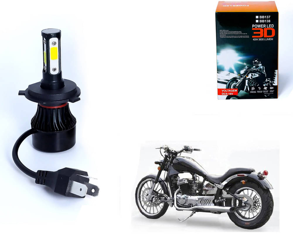     			M3 4 Side H4 LED Headlight Bulb with Cooling Fan Head Lamp Kit (40W, White) For - CD Dawn