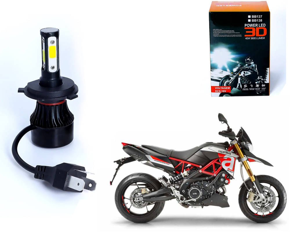     			M3 4 Side H4 LED Headlight Bulb with Cooling Fan Head Lamp Kit (40W, White)Aprilia Dorsoduro 900