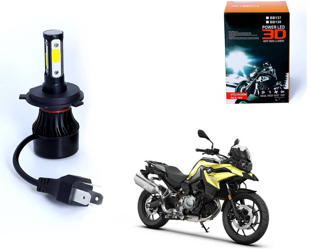     			M3 4 Side H4 LED Headlight Bulb with Cooling Fan Head Lamp Kit (40W, White) for BMW F 750 GS