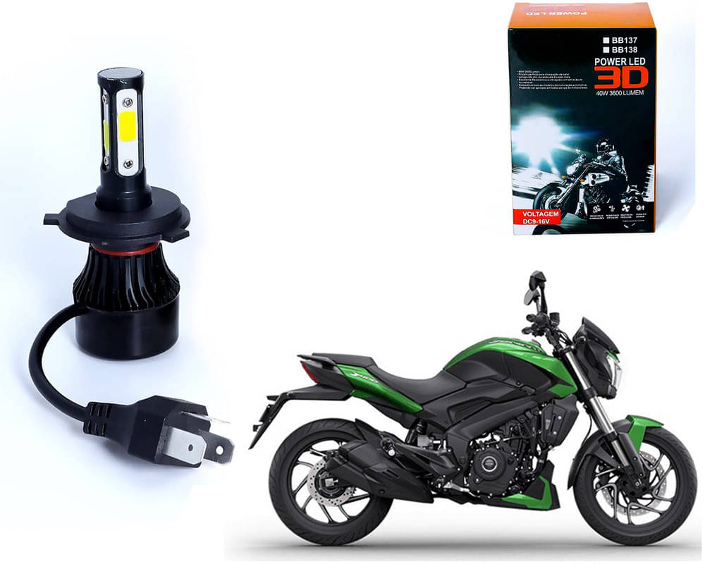     			M3 4 Side H4 LED Headlight Bulb with Cooling Fan Head Lamp Kit (40W, White)Bajaj Dominar 400 2019