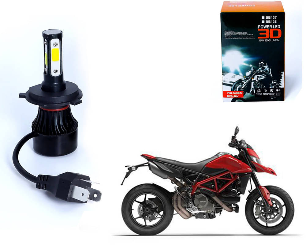     			M3 4 Side H4 LED Headlight Bulb with Cooling Fan Head Lamp Kit (40W, White)Ducati Hypermotard 950