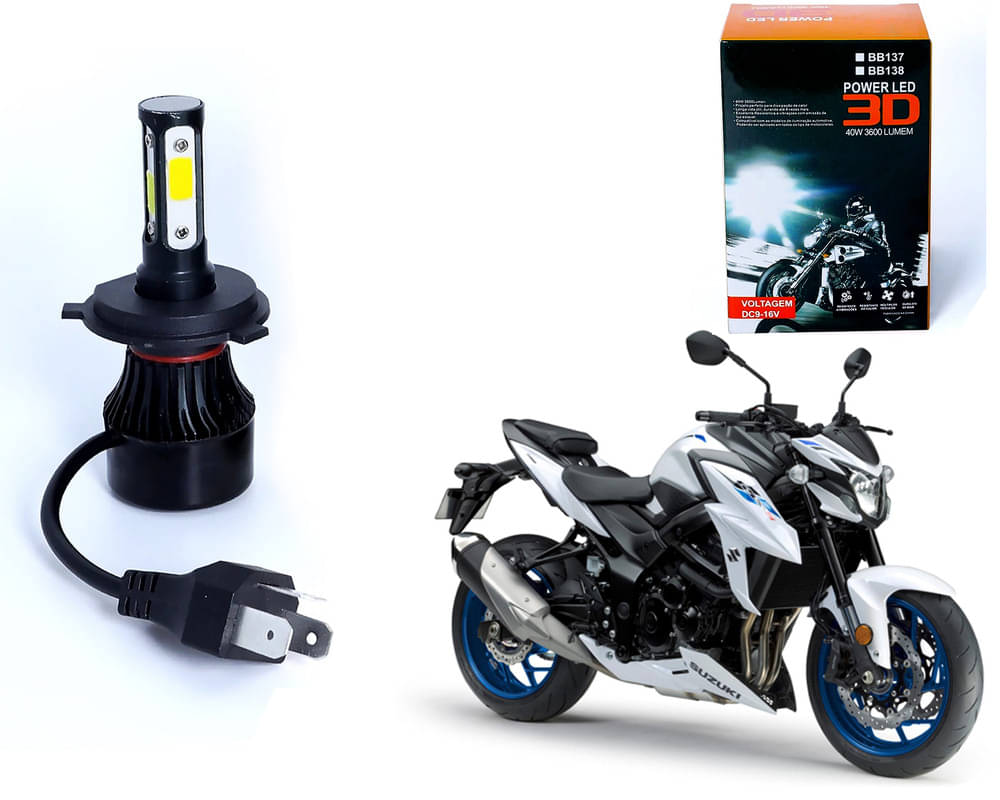     			M3 4 Side H4 LED Headlight Bulb with Cooling Fan Head Lamp Kit (40W, White) for Suzuki GSX-S750