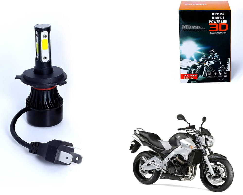     			M3 4 Side H4 LED Headlight Bulb with Cooling Fan Head Lamp Kit (40W, White) For - Suzuki Impulse