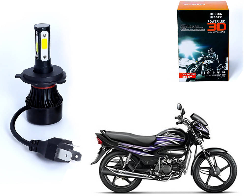     			M3 4 Side H4 LED Headlight Bulb with Cooling Fan Head Lamp Kit (40W, White)Hero Super Splendor 2018