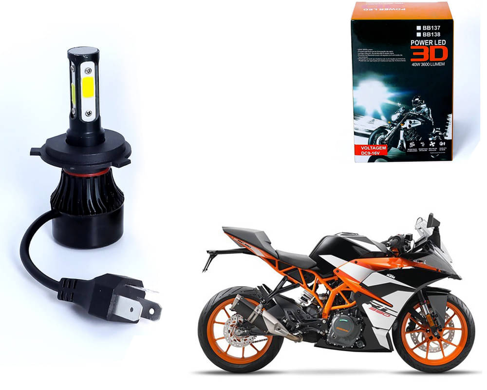     			M3 4 Side H4 LED Headlight Bulb with Cooling Fan Head Lamp Kit (40W, White)KTM RC390