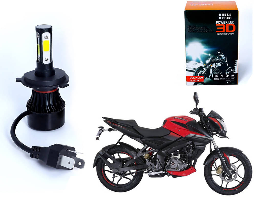     			M3 4 Side H4 LED Headlight Bulb with Cooling Fan Head Lamp Kit (40W, White)Bajaj Pulsar NS160