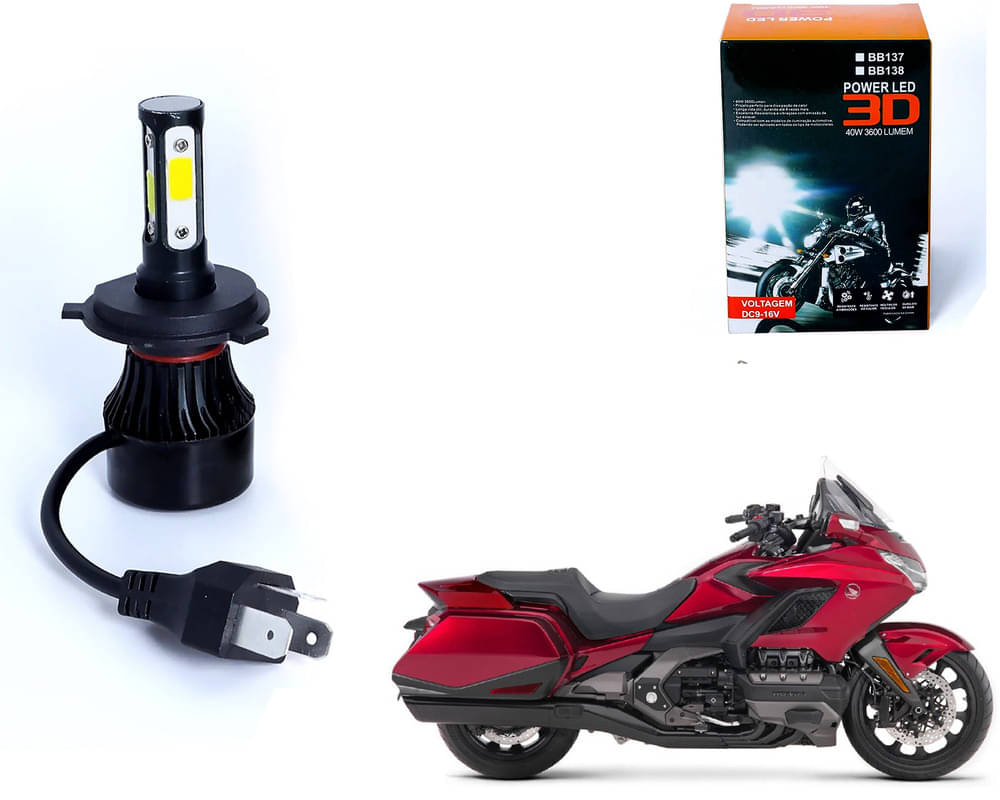     			M3 4 Side H4 LED Headlight Bulb with Cooling Fan Head Lamp Kit (40W, White)Honda Gold Wing