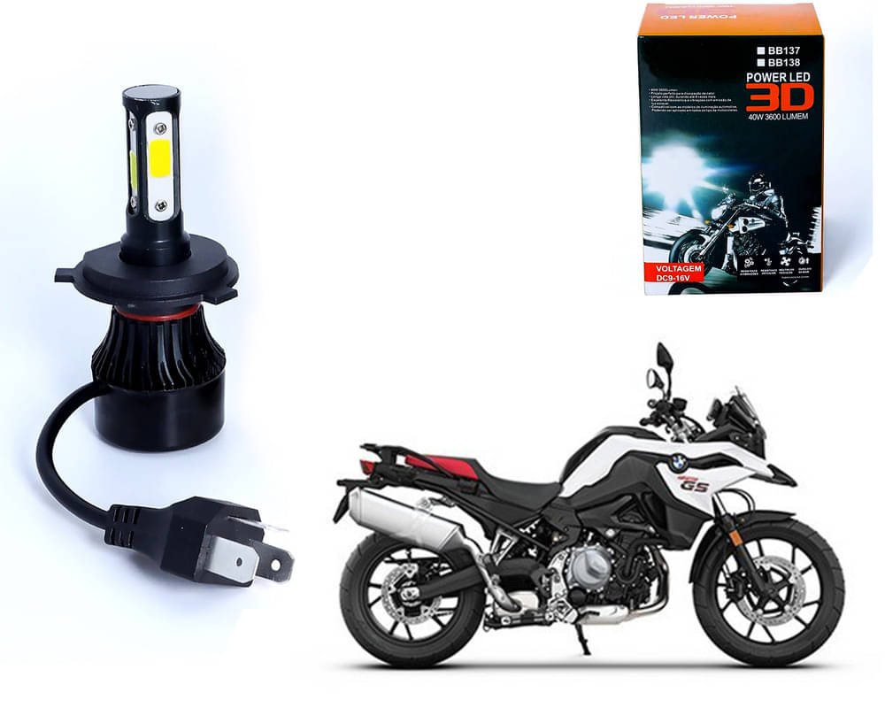     			M3 4 Side H4 LED Headlight Bulb with Cooling Fan Head Lamp Kit (40W, White)BMW F750 GS