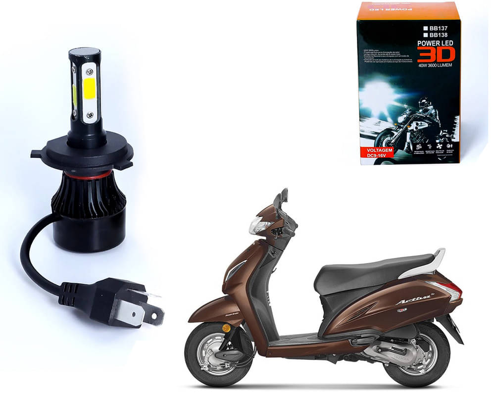     			M3 4 Side H4 LED Headlight Bulb with Cooling Fan Head Lamp Kit (40W, White)Honda Activa 5G