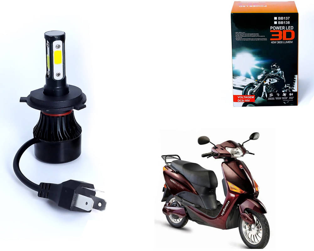     			M3 4 Side H4 LED Headlight Bulb with Cooling Fan Head Lamp Kit (40W, White) For - Optima