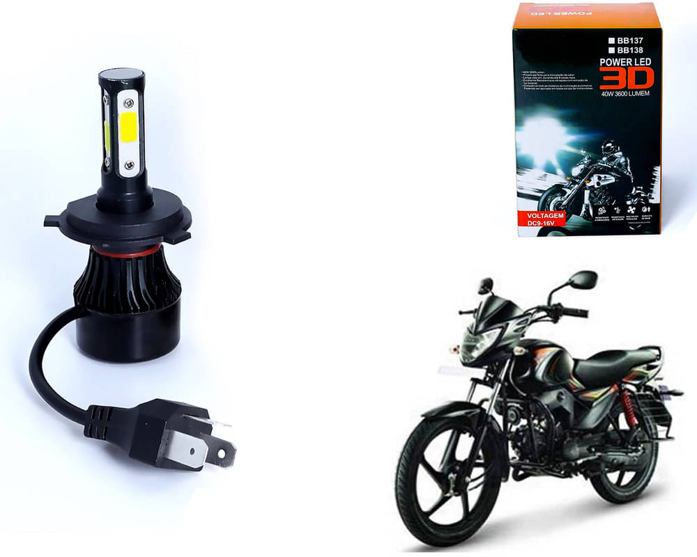     			M3 4 Side H4 LED Headlight Bulb with Cooling Fan Head Lamp Kit (40W, White) - Mahindra Pantero