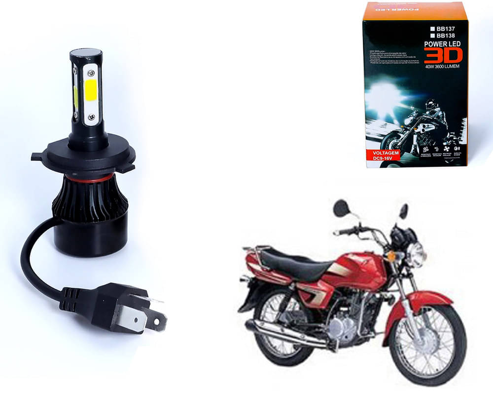     			M3 4 Side H4 LED Headlight Bulb with Cooling Fan Head Lamp Kit (40W, White) For - Suzuki Heat