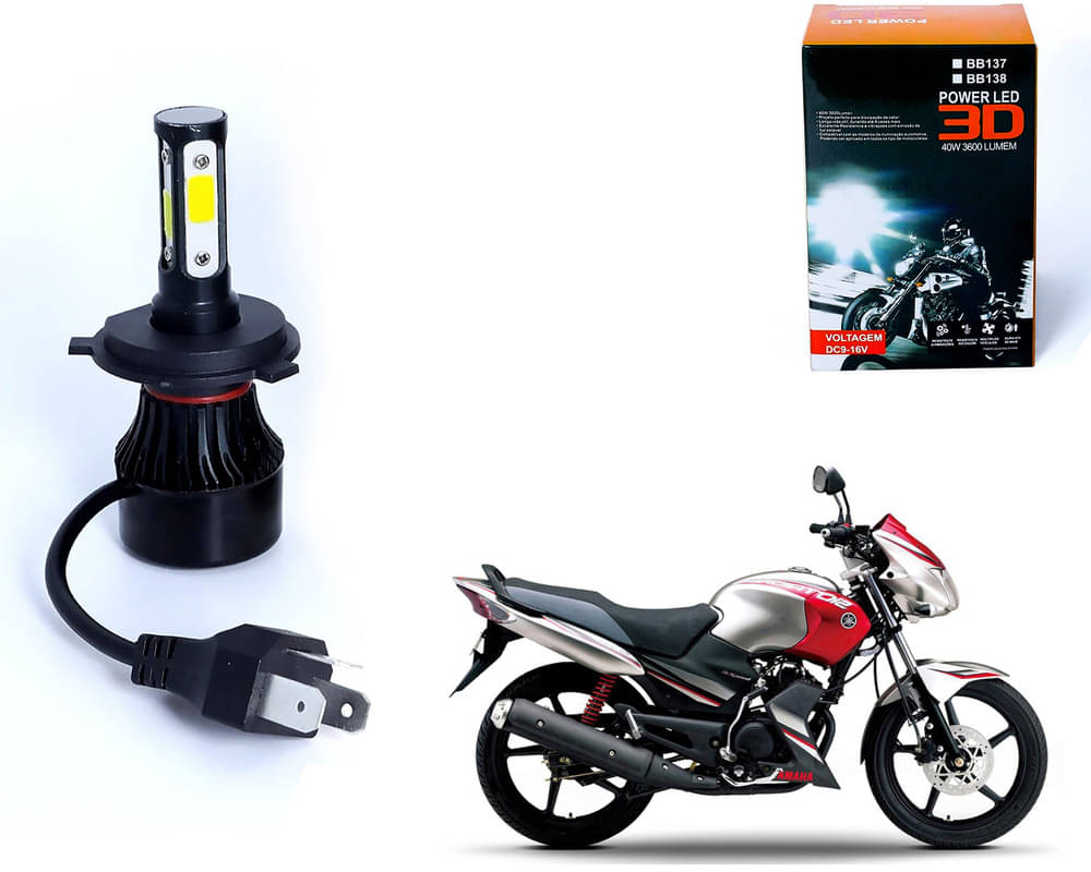    			M3 4 Side H4 LED Headlight Bulb with Cooling Fan Head Lamp Kit (40W, White) For - Yamaha G5