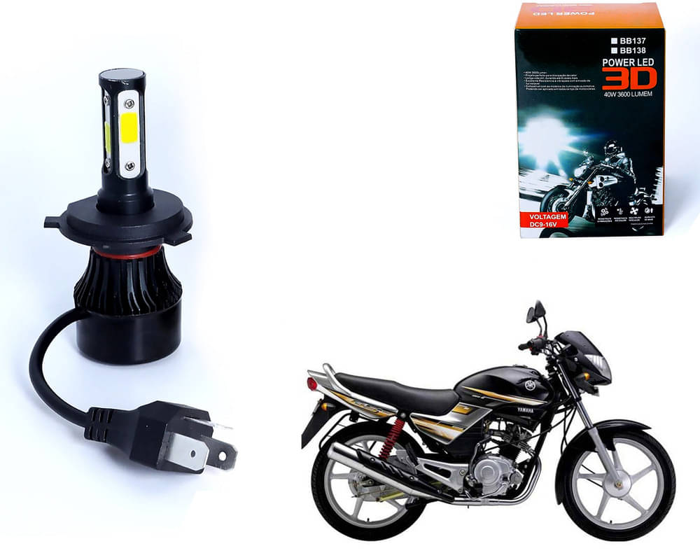     			M3 4 Side H4 LED Headlight Bulb with Cooling Fan Head Lamp Kit (40W, White) For - Yamaha R25