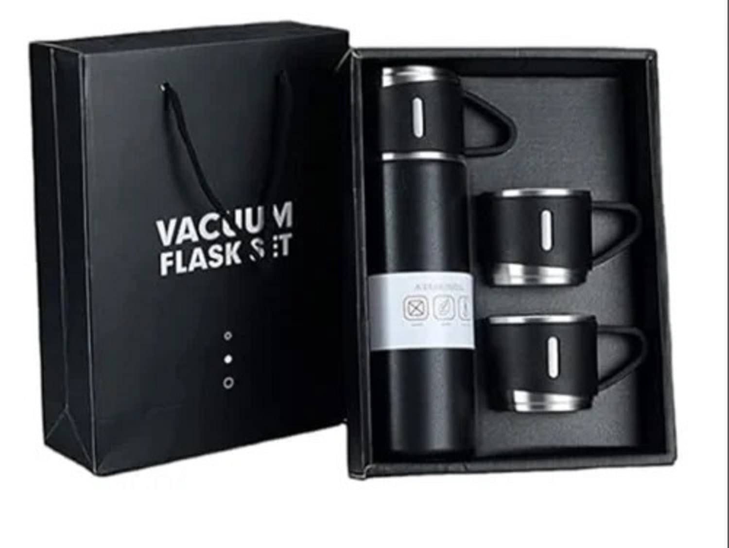     			Smart Cup Vacuum Flask Bottle with Cup Set 500ml Black Stainless Steel Sipper Water Bottle 500 mL ( Set of 1 )