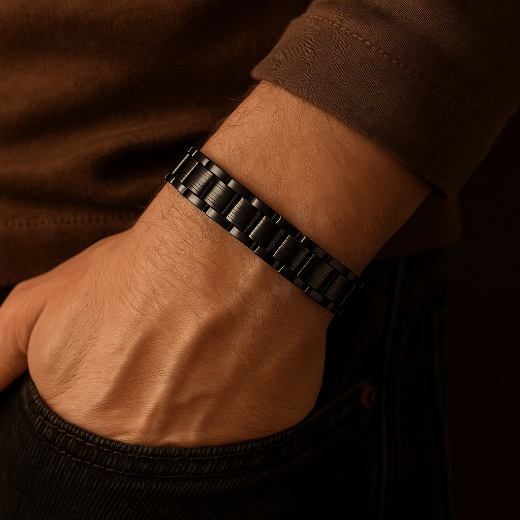     			Style Wind Black Bracelet ( Pack of 1 )