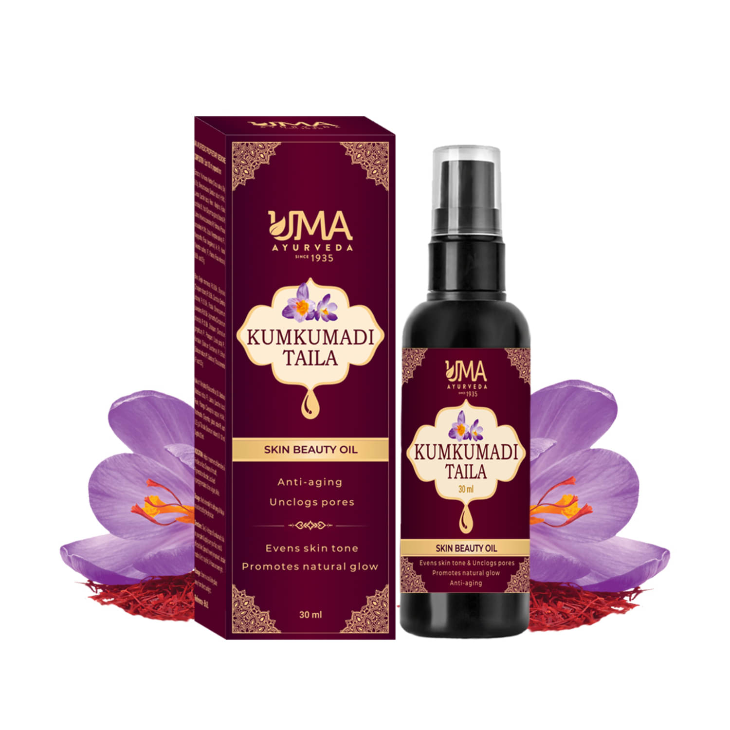     			UMA AYURVEDA Kumkumadi Tailam_30 ml Oil 1 ml Pack Of 1