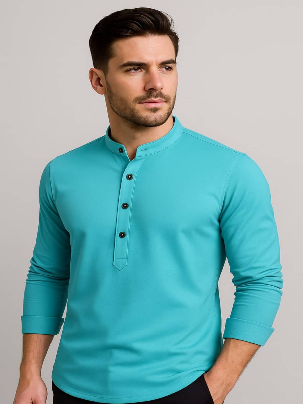 Vrinda Creation Light Green Cotton Blend Men's Regular Kurta ( Pack of 1 ) Vrinda Creation Light Green Cotton Blend Men's Regular Kurta ( Pack of 1 )