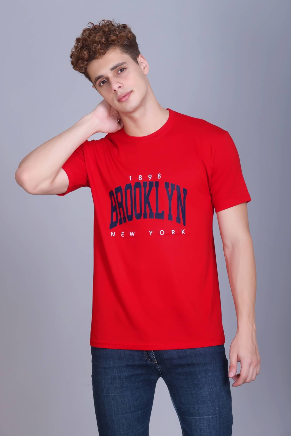 Zeffit Men Cotton Blend Regular Fit Printed T-Shirt ( Red ) Zeffit Men Cotton Blend Regular Fit Printed T-Shirt ( Red )