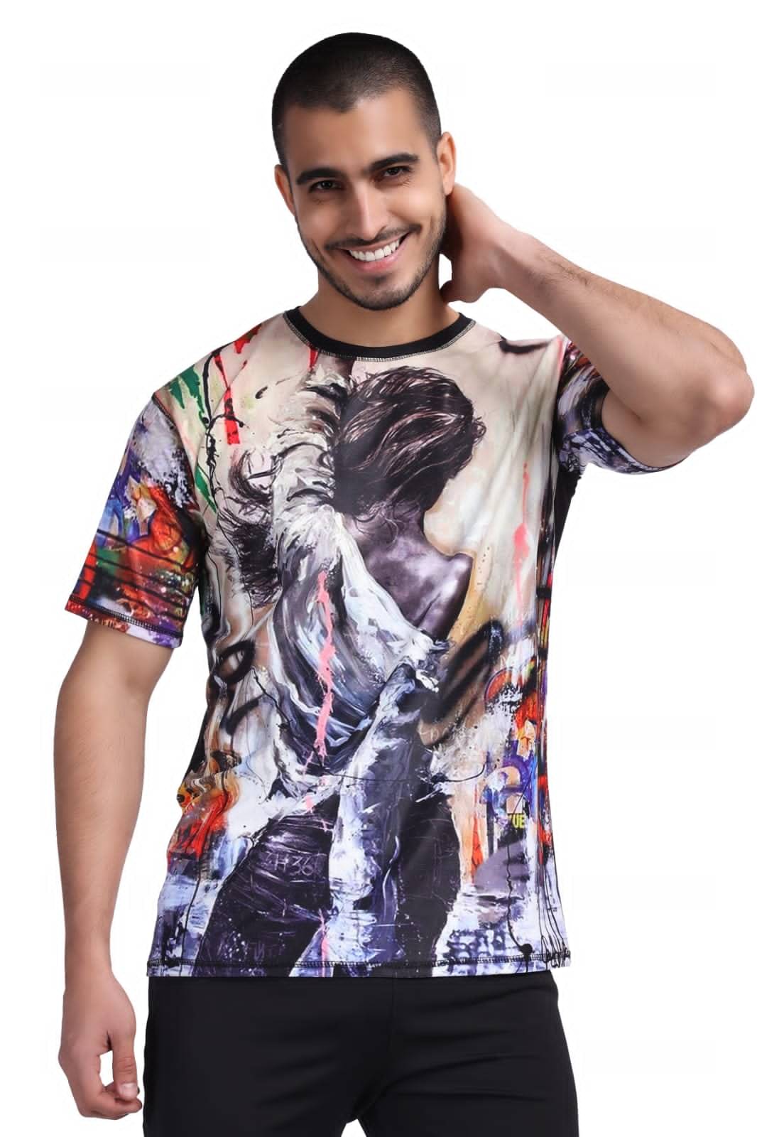 yellow tree Men Polyester Regular Fit Printed T-Shirt ( Multicolor )     			yellow tree Men Polyester Regular Fit Printed T-Shirt ( Multicolor )