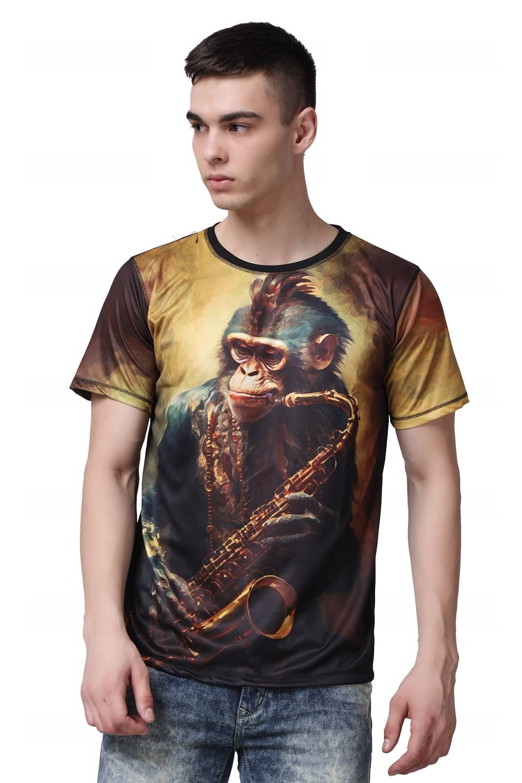     			yellow tree Men Polyester Regular Fit Printed T-Shirt ( Multicolor )