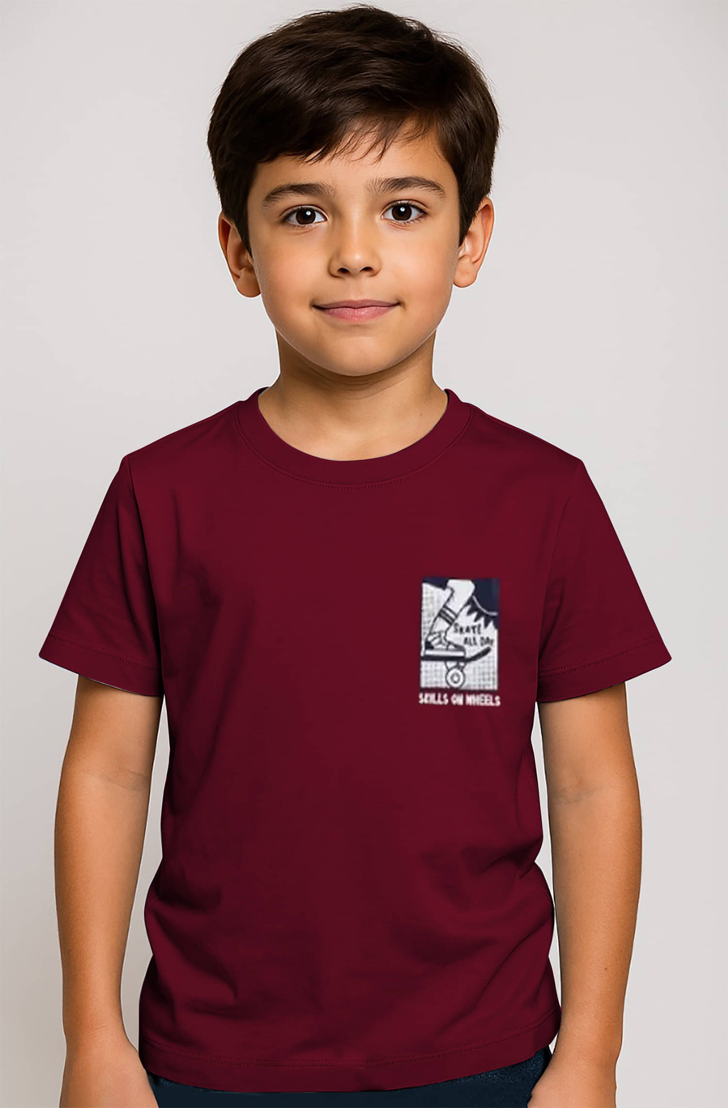     			Aiza Collection Pack of 1 Boys Cotton Blend T-Shirt ( Maroon )