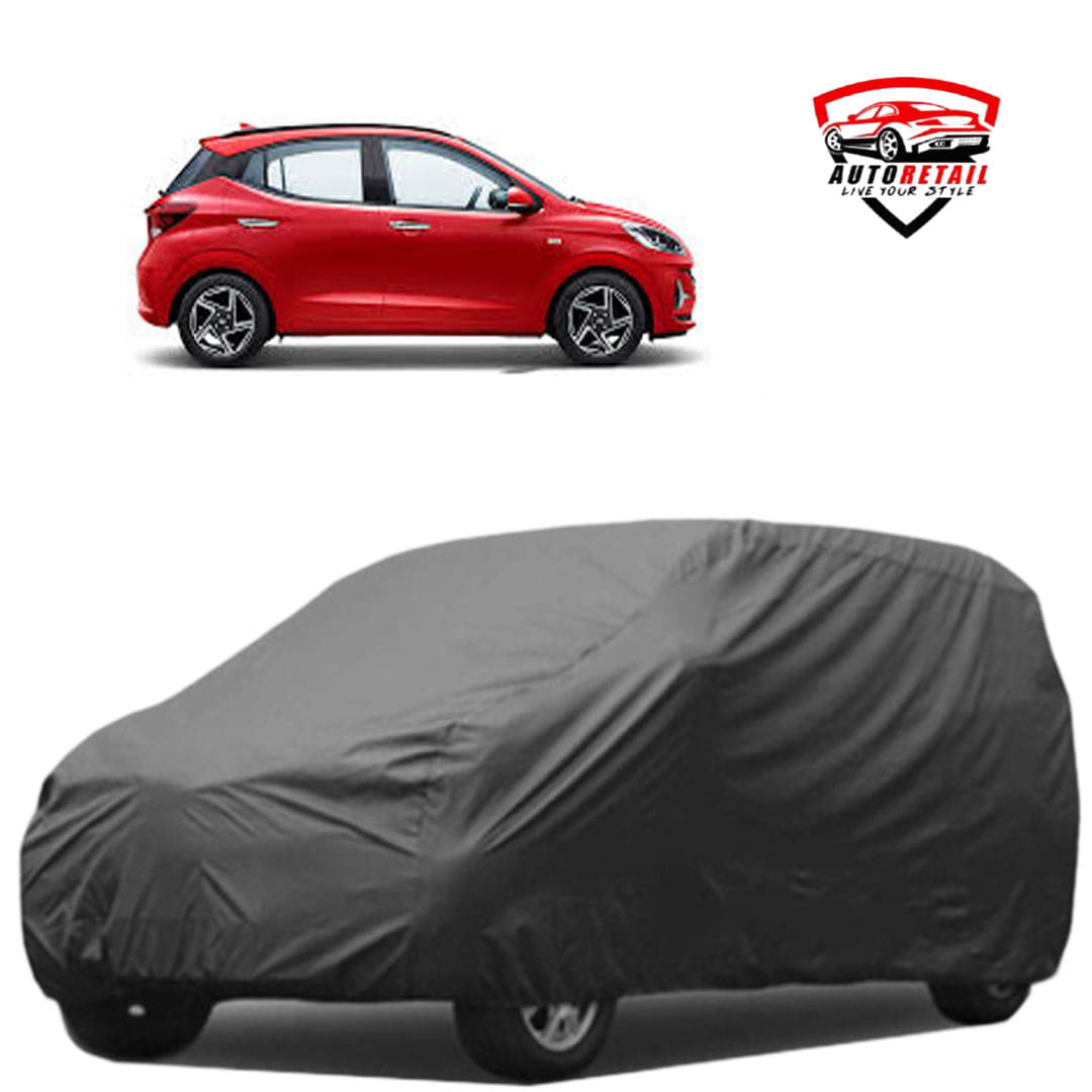    			AutoRetail Car Body Cover for Hyundai i10 [2010-2015] Without Mirror Pocket ( Pack of 1 ) , Grey