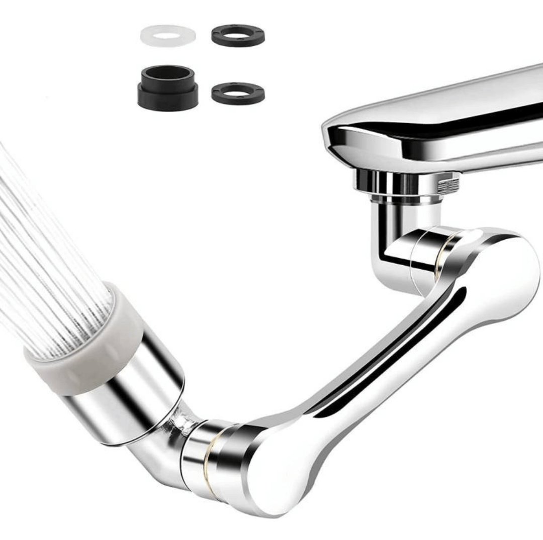 BATHBLISS Stainless Steel 1080° Rotation Water Tap Extension Plastic (ABS) Kitchen Sink Tap (Sink Cock)