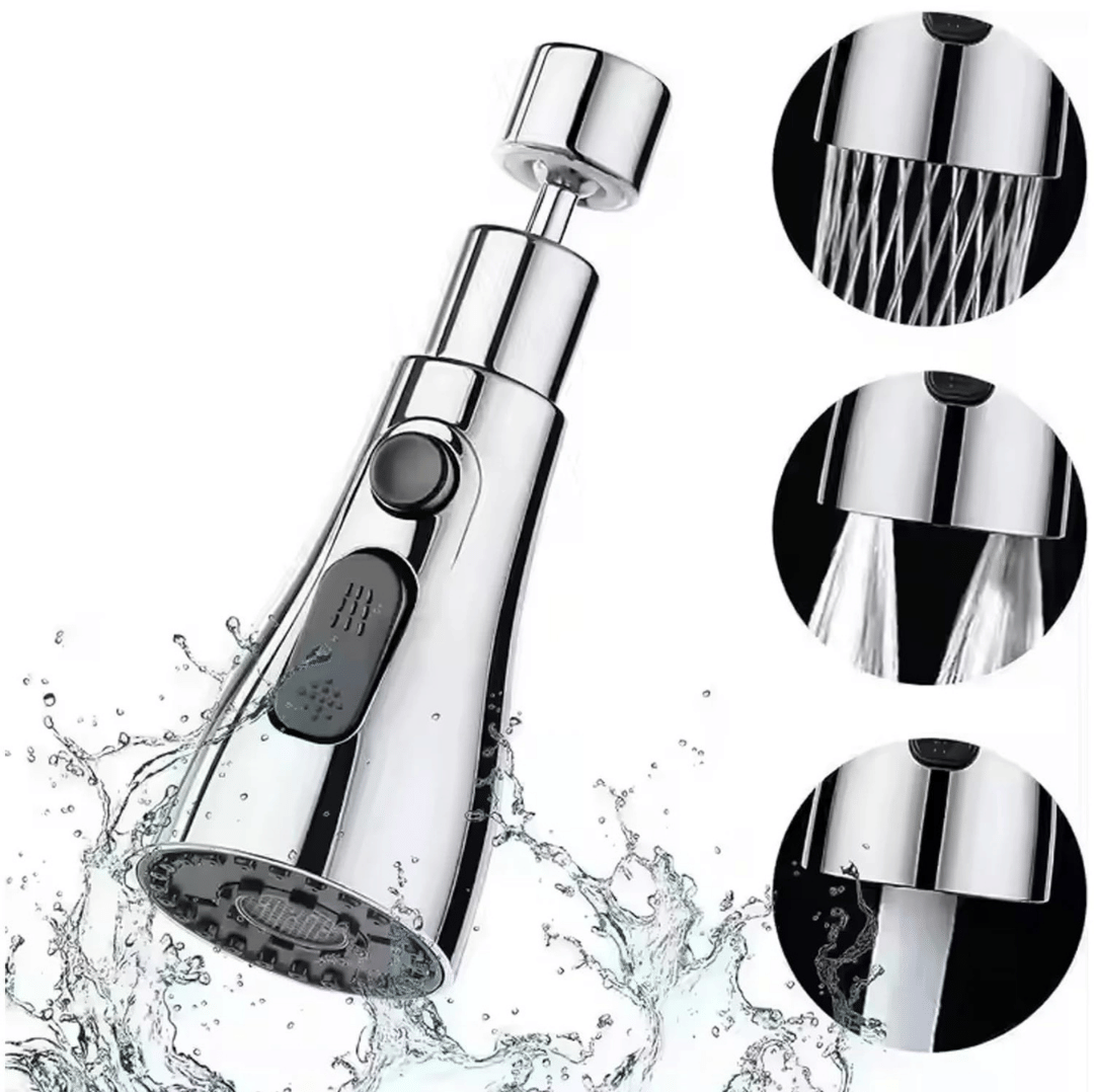 BATHONIX 3-Mode Water Faucet, 360° Rotation Sink Sprayer Steel Kitchen Sink Tap (Sink Cock)
