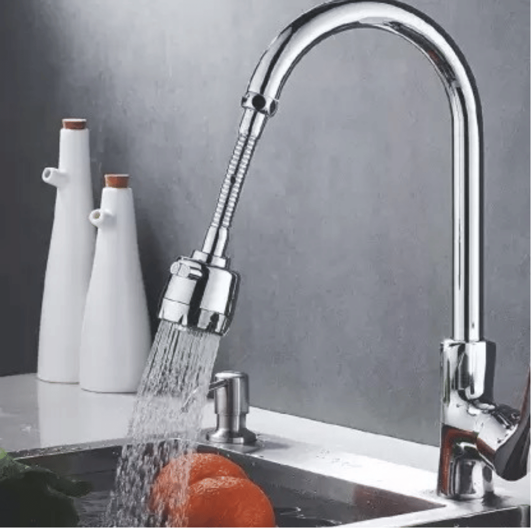 BATHONIX 360° Flexible Faucet Extension 2-Mode Water-Saving Steel Kitchen Sink Tap (Sink Cock)