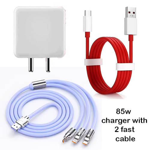     			COMBO Multi-Device 85W Fast Charger – Type-C, Micro USB & Lightning Compatible Adapter