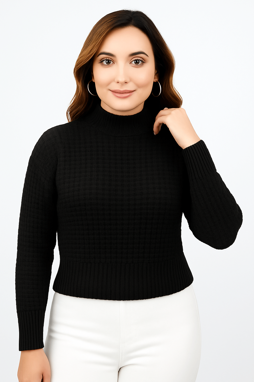 FEVERFEW Woollen Round Neck Women's Pullovers - Black ( Pack of 1 ) FEVERFEW Woollen Round Neck Women's Pullovers - Black ( Pack of 1 )