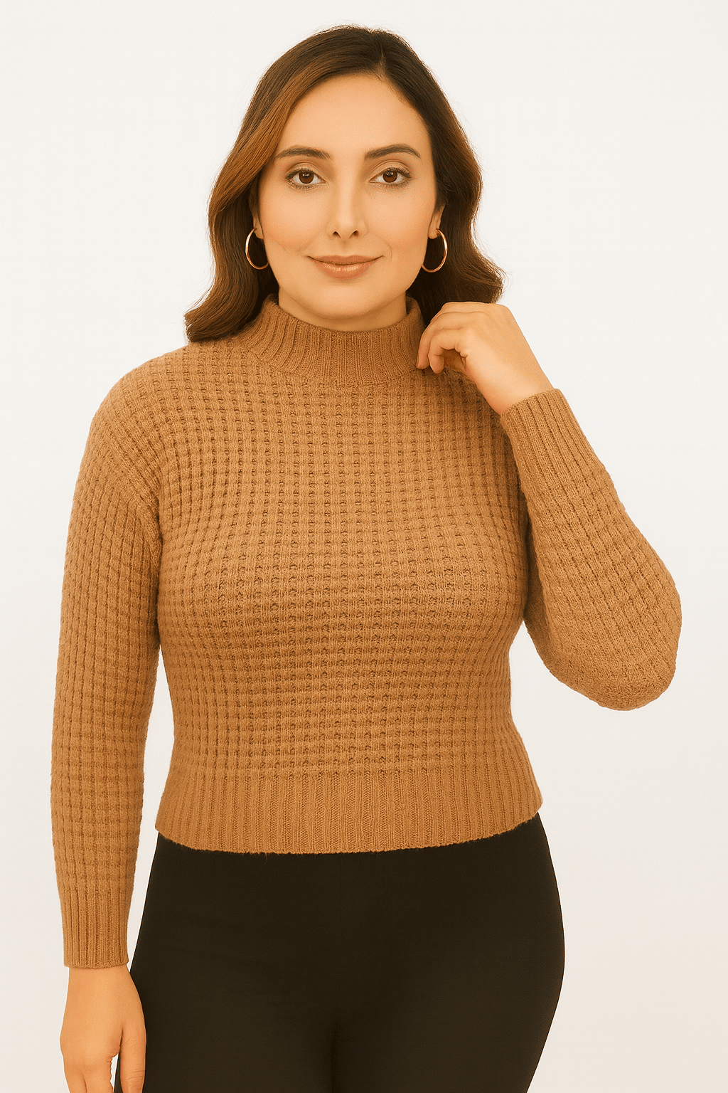     			FEVERFEW Women Woollen Round Neck Pullover ( Brown )