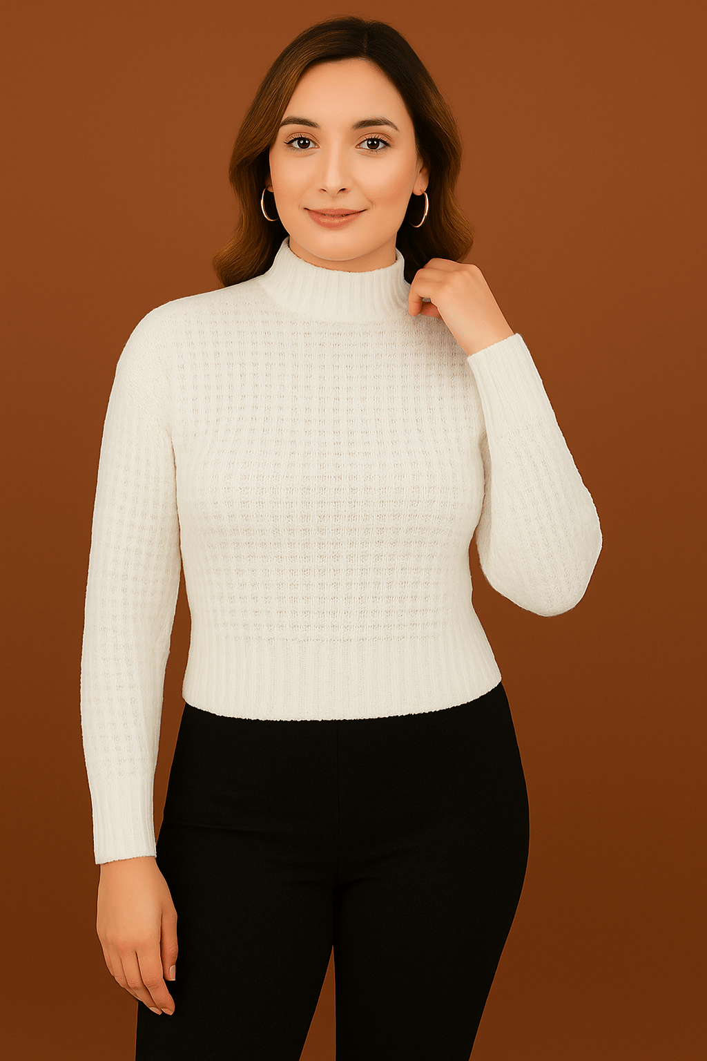 FEVERFEW Women Woollen Round Neck Pullover ( White )     			FEVERFEW Women Woollen Round Neck Pullover ( White )