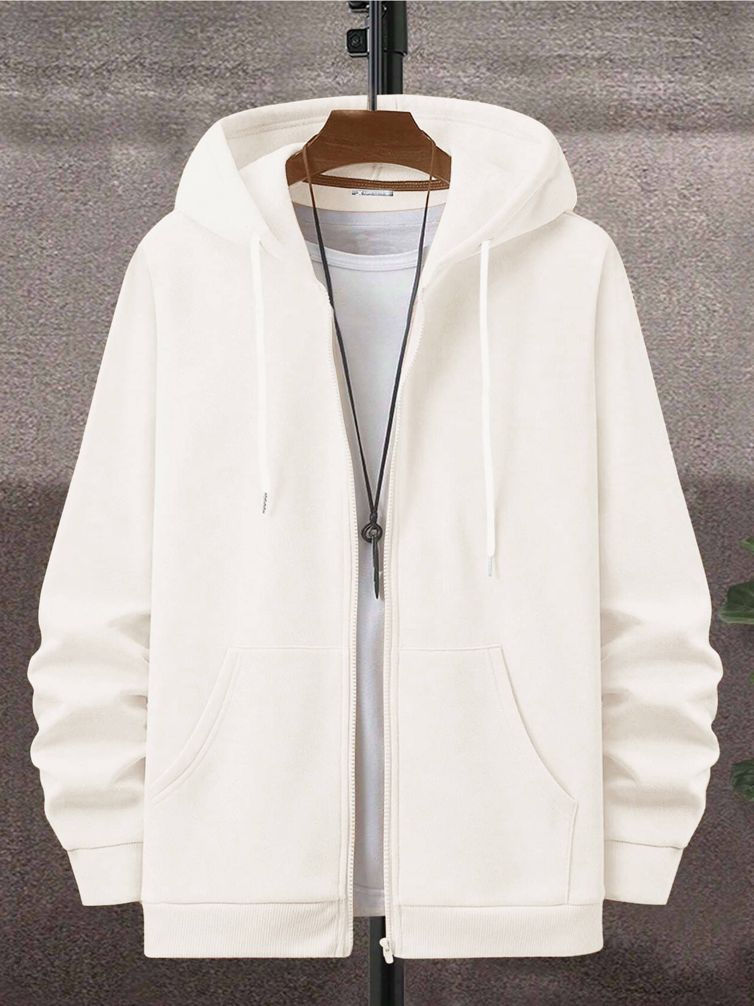 JUMP CUTS Fleece Hooded Men's Sweatshirt - White ( Pack of 1 )     			JUMP CUTS Fleece Hooded Men's Sweatshirt - White ( Pack of 1 )