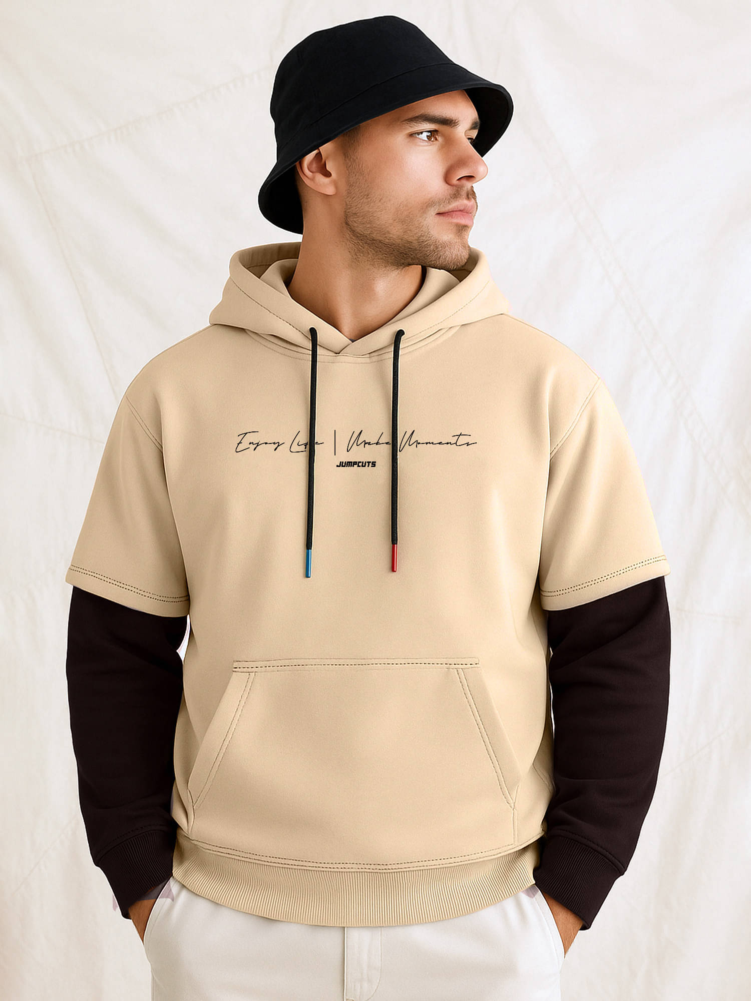 JUMP CUTS Fleece Hooded Men's Sweatshirt - Multicolor ( Pack of 1 ) JUMP CUTS Fleece Hooded Men's Sweatshirt - Multicolor ( Pack of 1 )